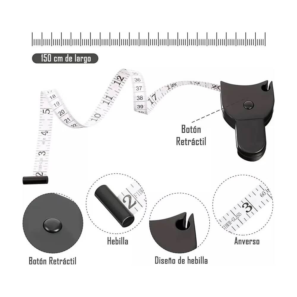 Cinta Huincha Para Medir Perimetro Uso Medico Negrooneder image number 1.0
