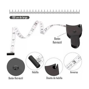 Cinta Huincha Para Medir Perimetro Uso Medico Negrooneder