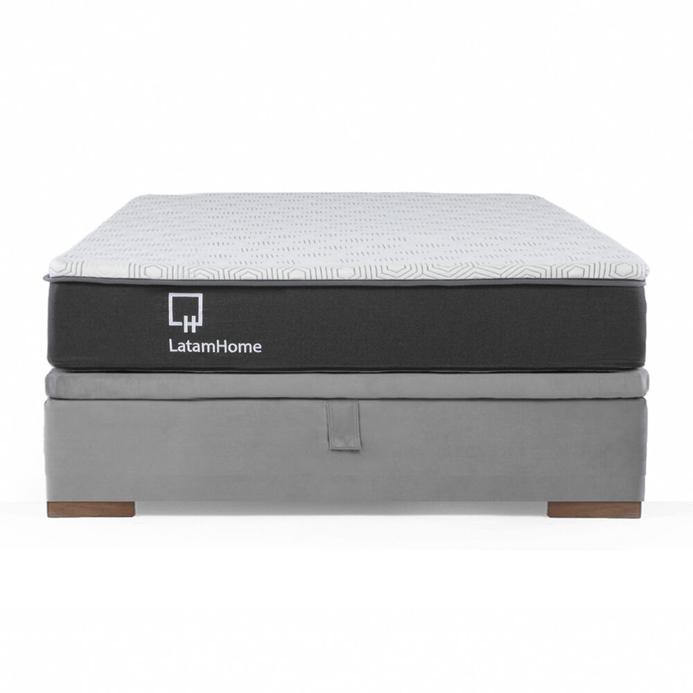 Cama Funcional Boxet Full 1.35 Mt Colchon Resortes New Top Funda Lavable Gris image number 6.0