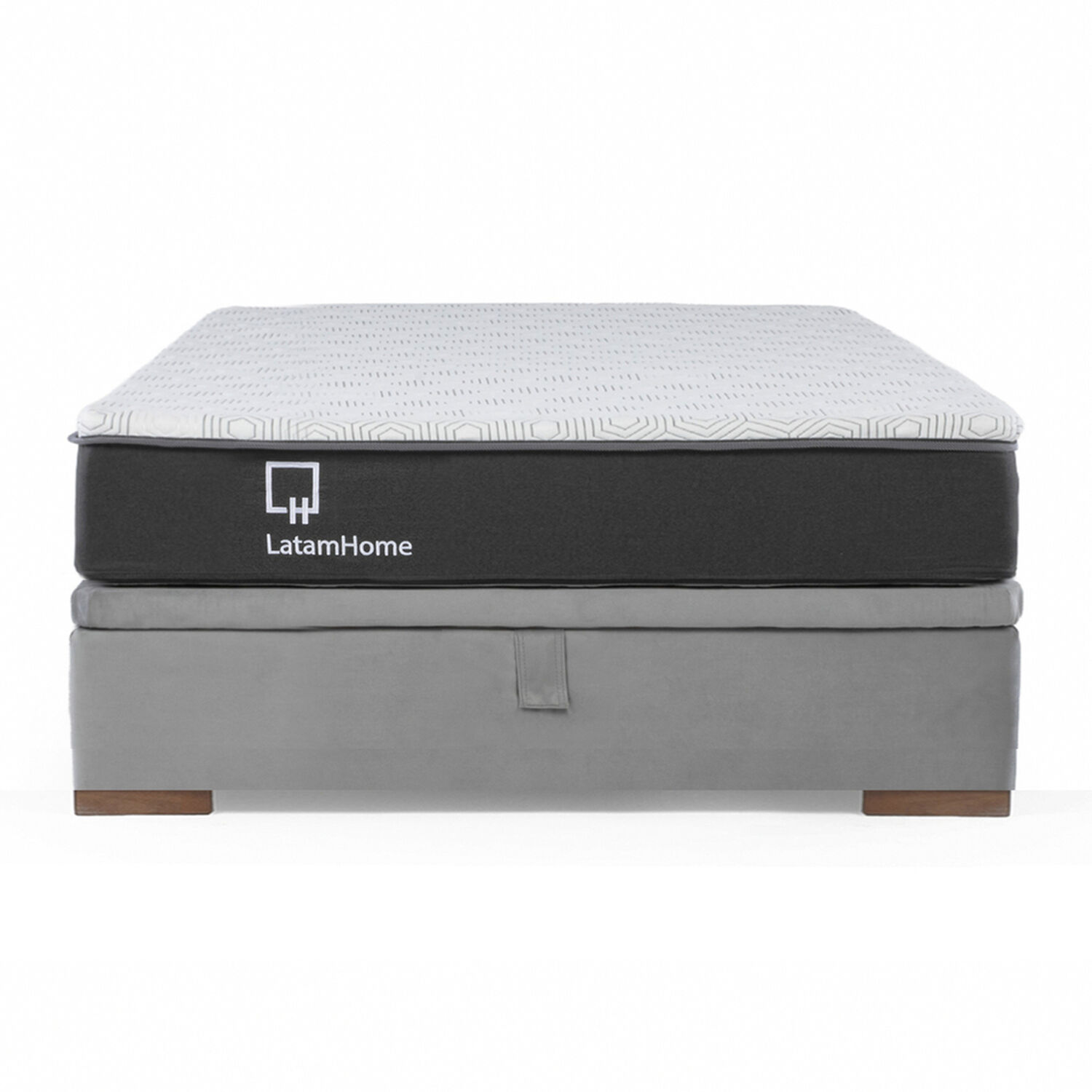 Cama Funcional Boxet Full 1.35 Mt Colchon Resortes New Top Funda Lavable Gris image number 6.0