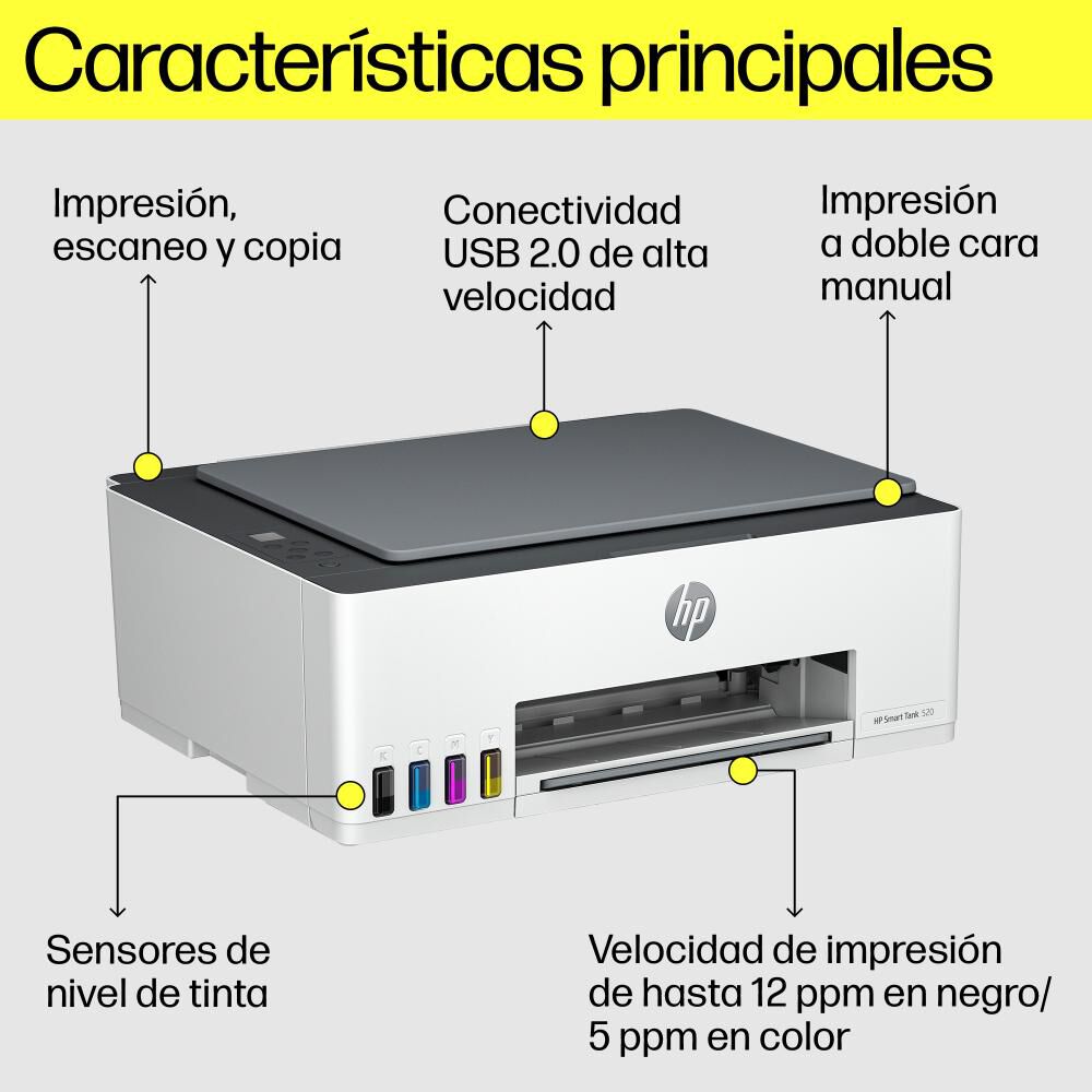 Impresora Multifuncional HP Smart Tank 520 image number 13.0