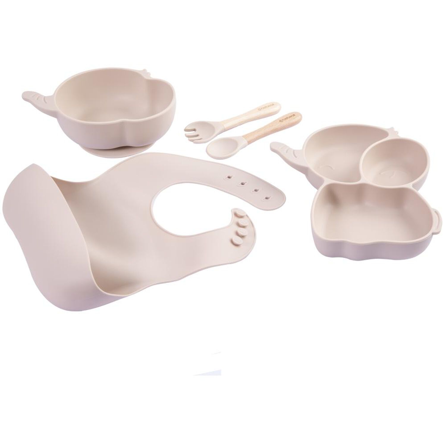 Set Alimentacion Bebesit Elefante Silicona Beige image number 0.0