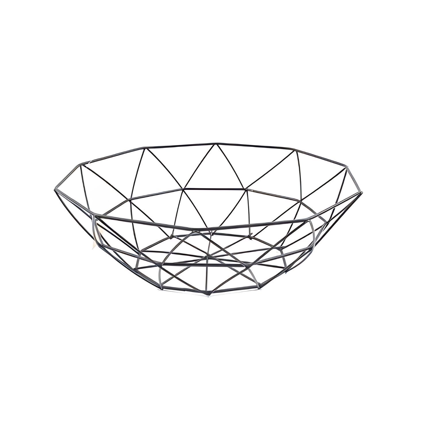 Frutero Canasto Met&aacute;lico Redondo 27cm Cocina Dise&ntilde;o Tri&aacute;ngulos image number 0.0