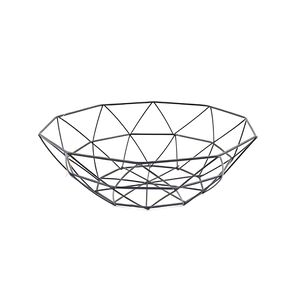 Frutero Canasto Met&aacute;lico Redondo 27cm Cocina Dise&ntilde;o Tri&aacute;ngulos