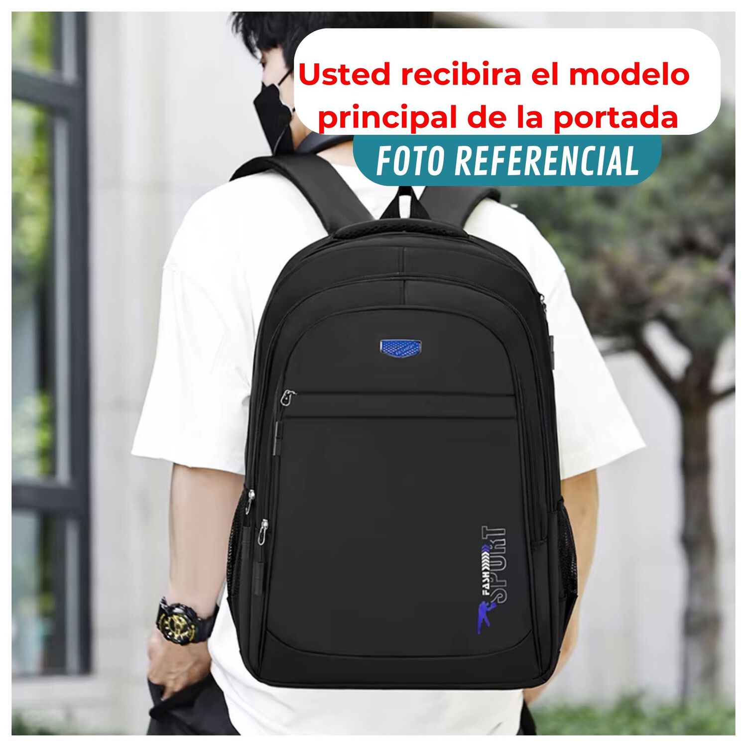 Mochila Hombre Impermeable Urbana Juvenil Multifuncional Red image number 3.0