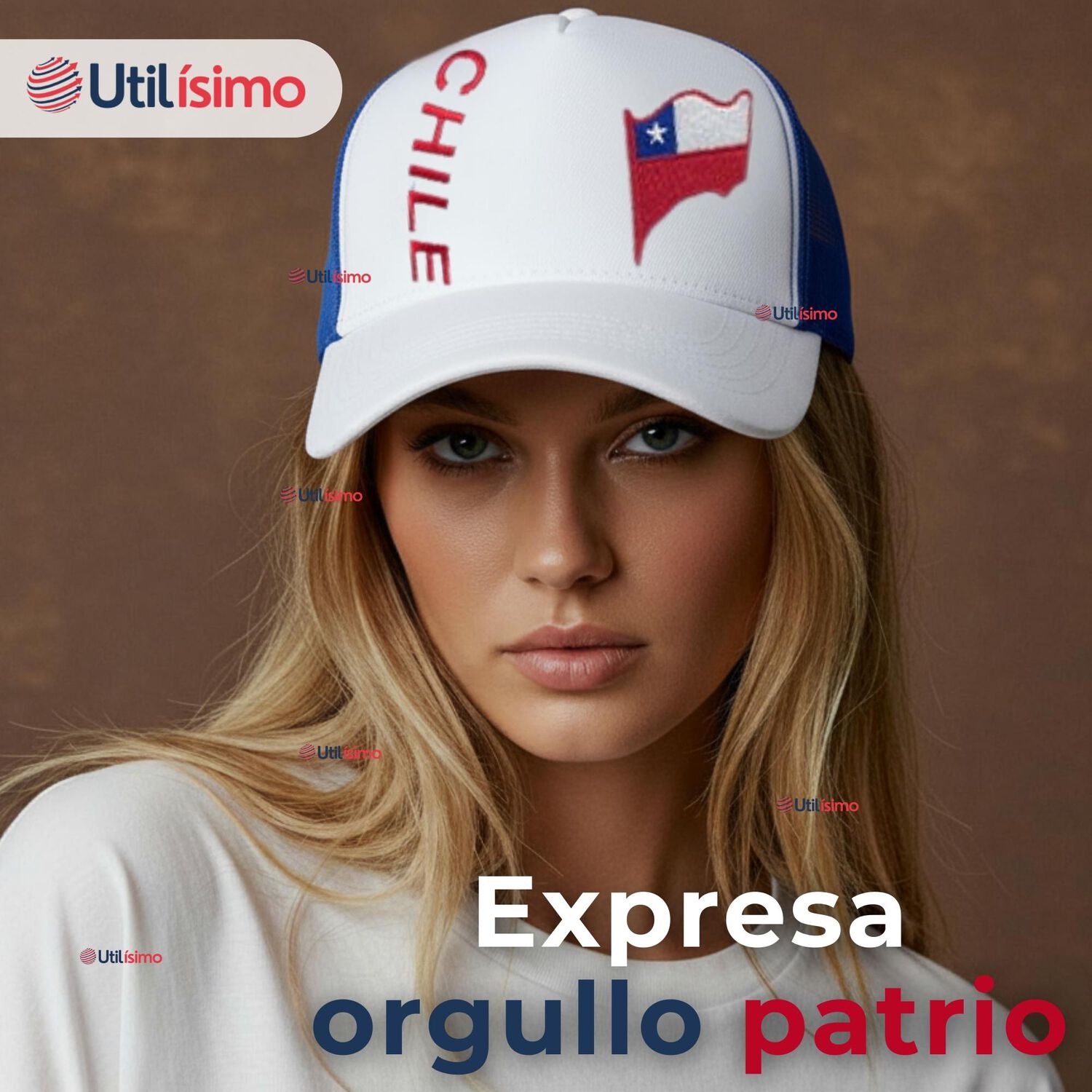 Gorro Jockey Talla &Uacute;nica Alta Calidad Poli&eacute;ster Estampado Chileno image number 5.0