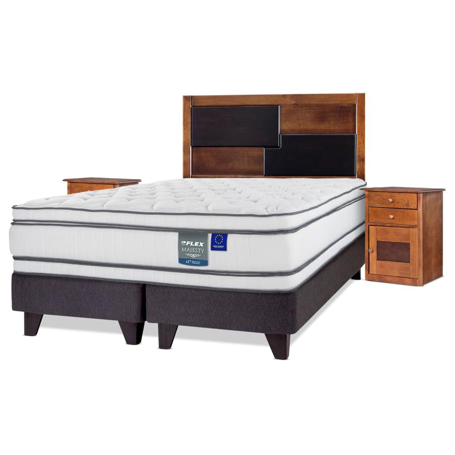 Cama Europea Flex Majesty / King / Base Dividida + Set De Maderas image number 1.0