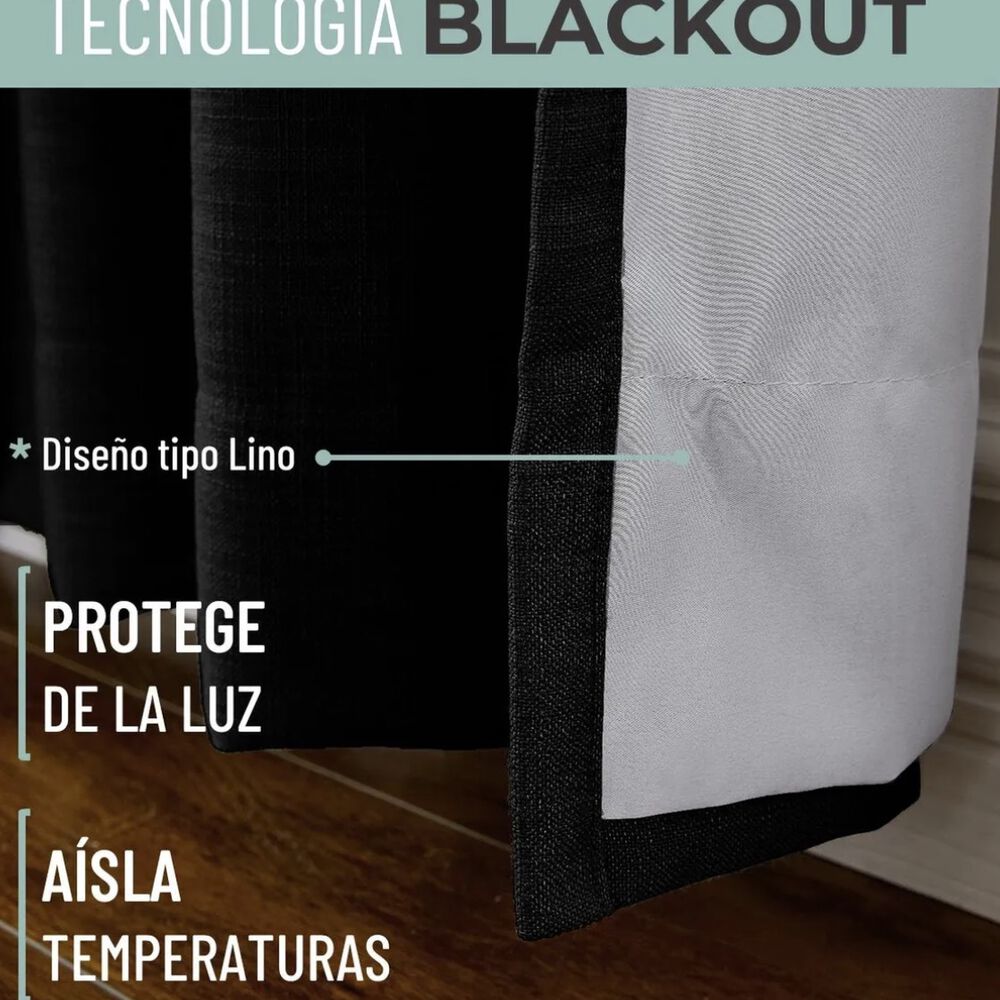Cortina 100% Blackout Engomada Termica image number 2.0