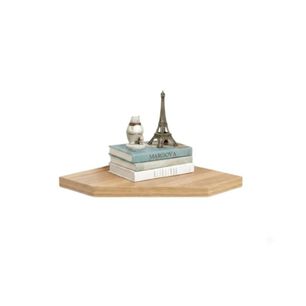 Repisa De Esquina Flotante Minimalista Organizador Nogal Claro 30cm