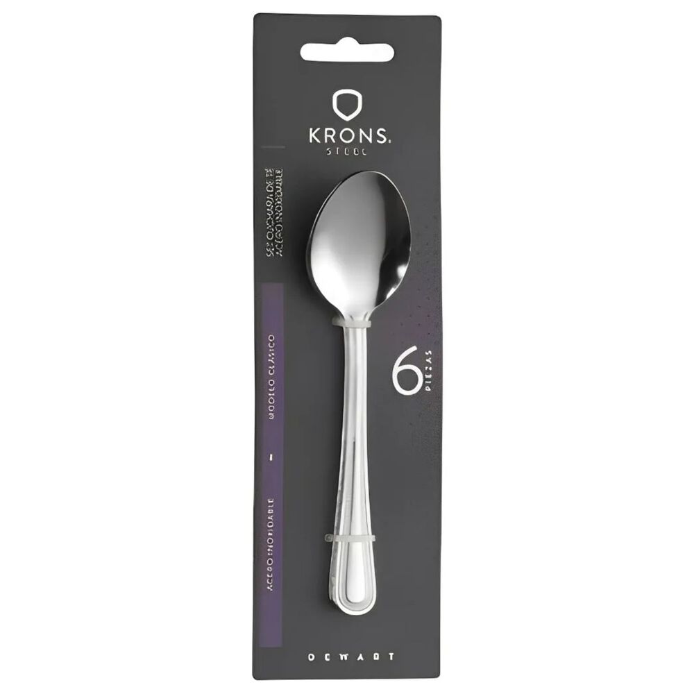 Set 6 Cucharas Krons Sopa Perlados Newcastle Blister Plateado image number 0.0