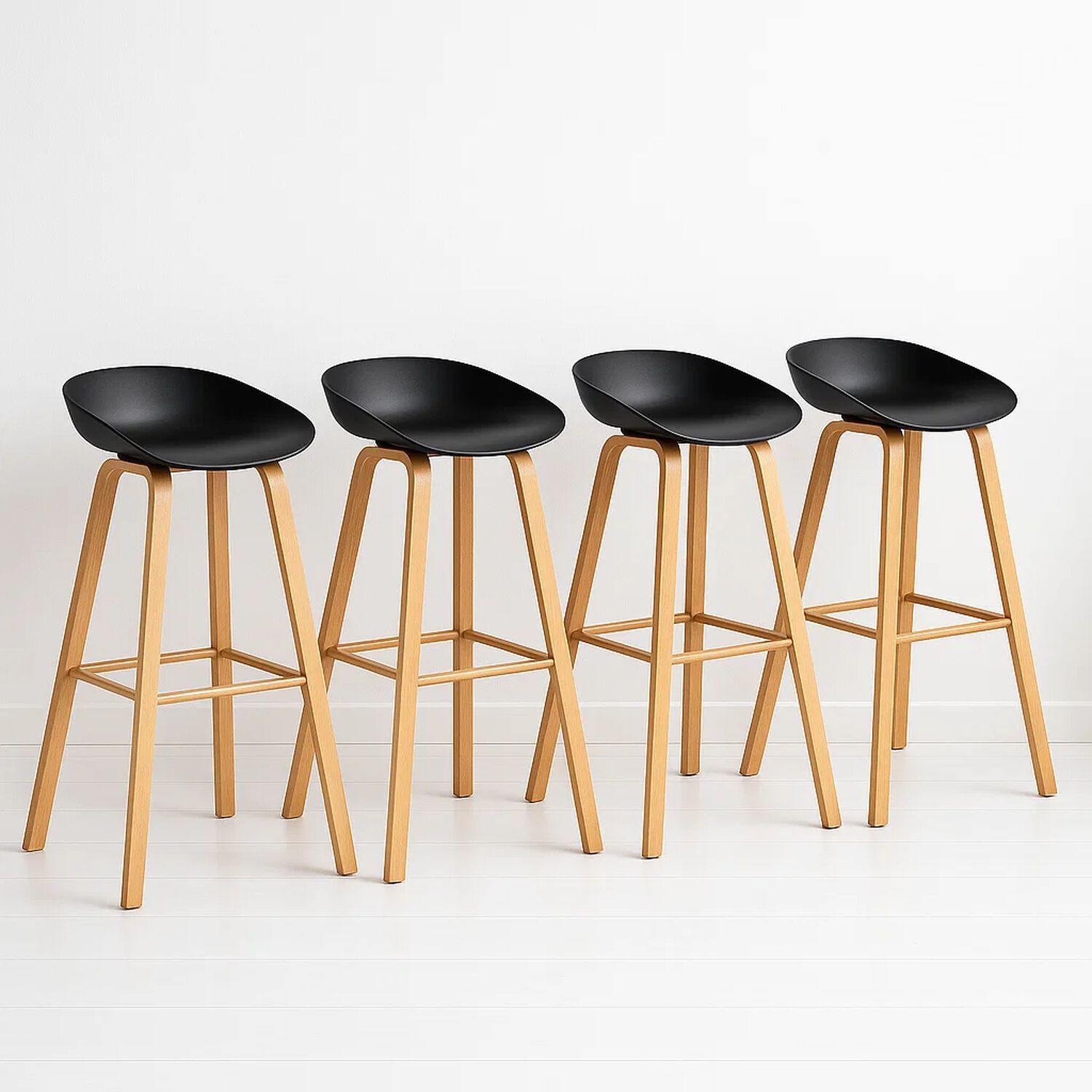 Pack De 4 Taburetes Nordic - Negro image number 0.0