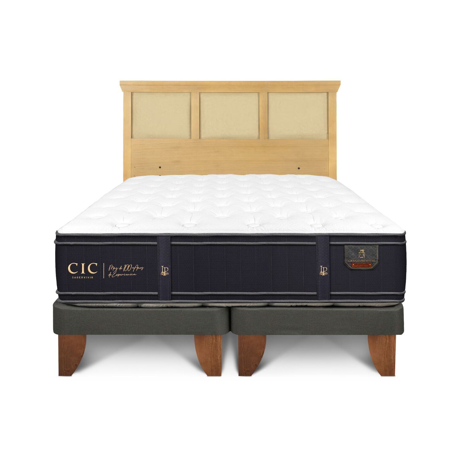 Cama Europea Cic Linea Premium / 2 Plazas / Base Dividida + Respaldo image number 0.0
