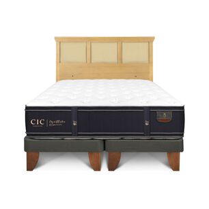 Cama Europea Cic Linea Premium / 2 Plazas / Base Dividida + Respaldo