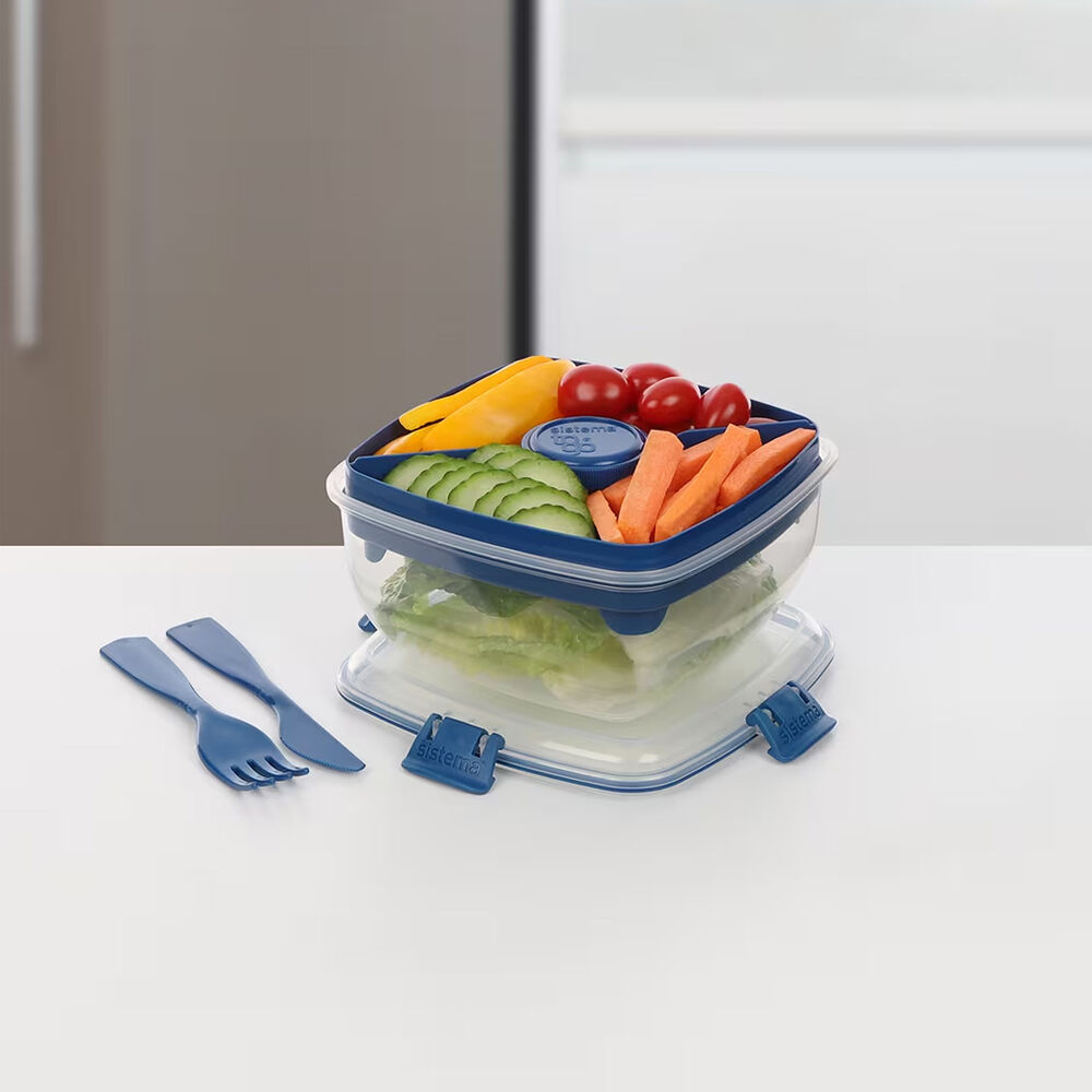 Sistema To Go Contenedor Hermético Ensalada 1.1l Azul image number 2.0