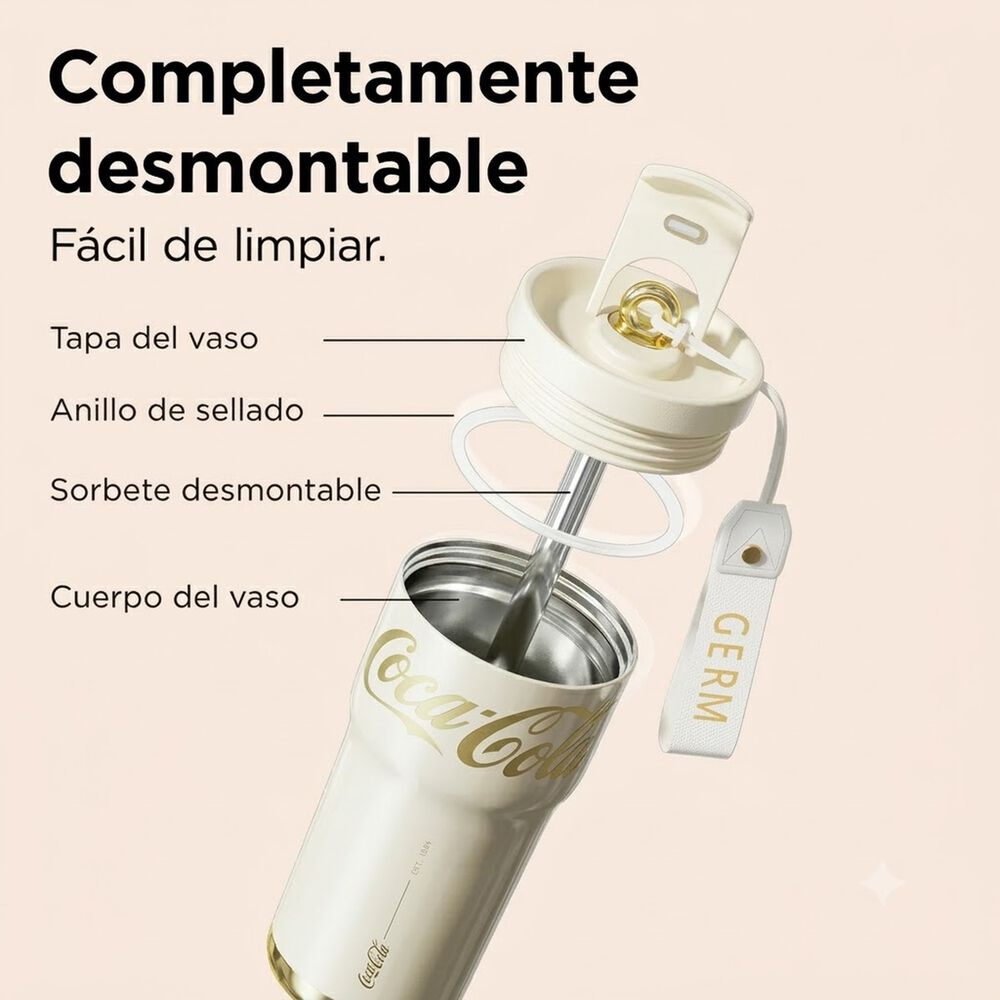 Vaso Mug T&eacute;rmico Germ Coca-cola White Inoxidable 700 Ml image number 3.0