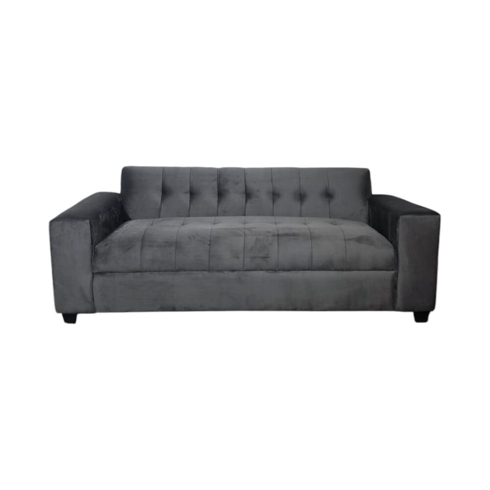 Sofa Dos Cuerpos Felpa Gris Oscuro image number 0.0