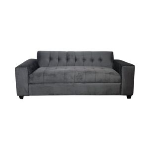 Sofa Dos Cuerpos Felpa Gris Oscuro