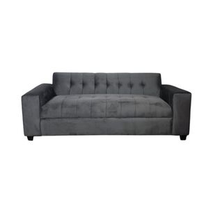 Sofa Dos Cuerpos Felpa Gris Oscuro