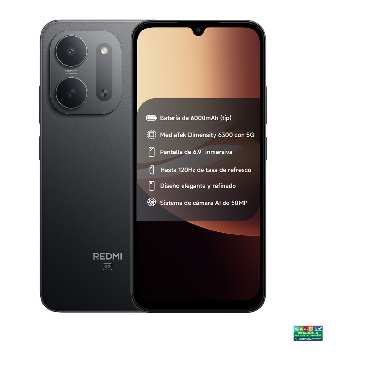 Smartphone Xiaomi Redmi 17C / 5G / 128 GB / Negro / Liberado image number 1.0