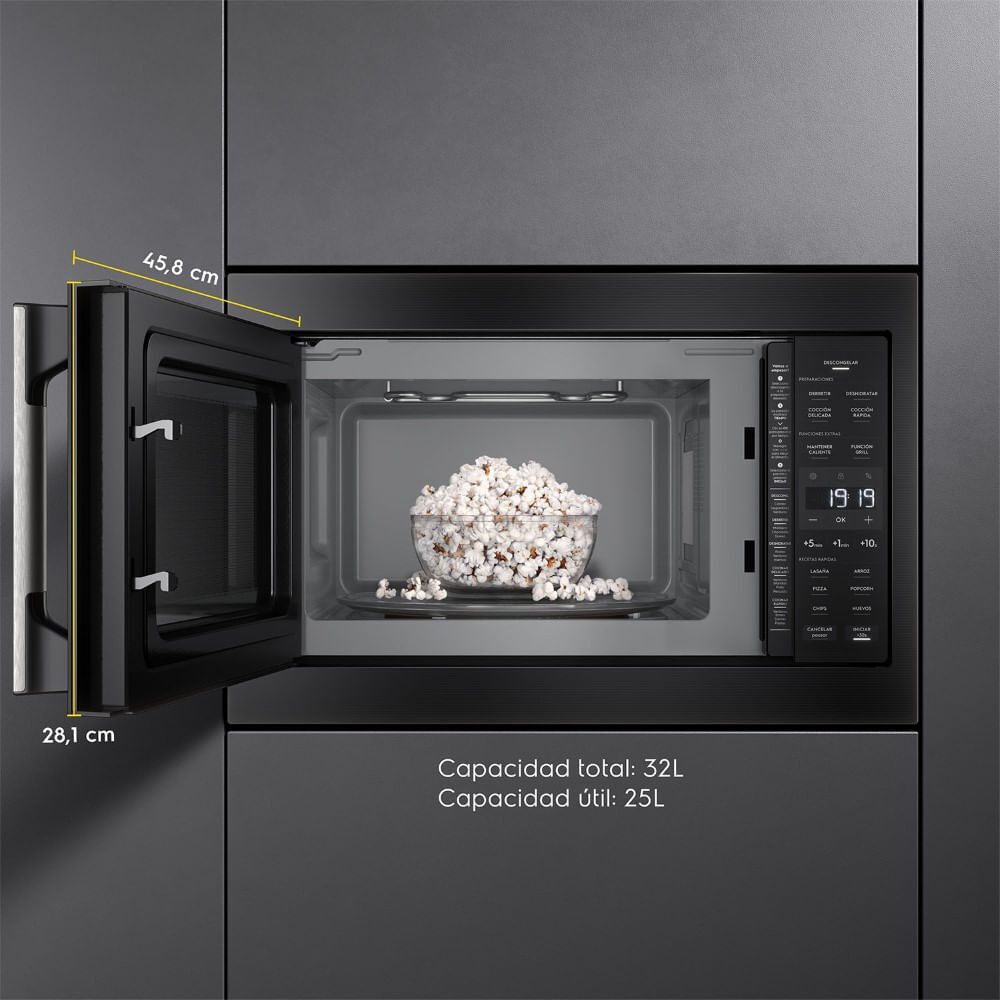 Microondas Empotrable 32 Litros Digital Grill Me3bp Negro image number 7.0