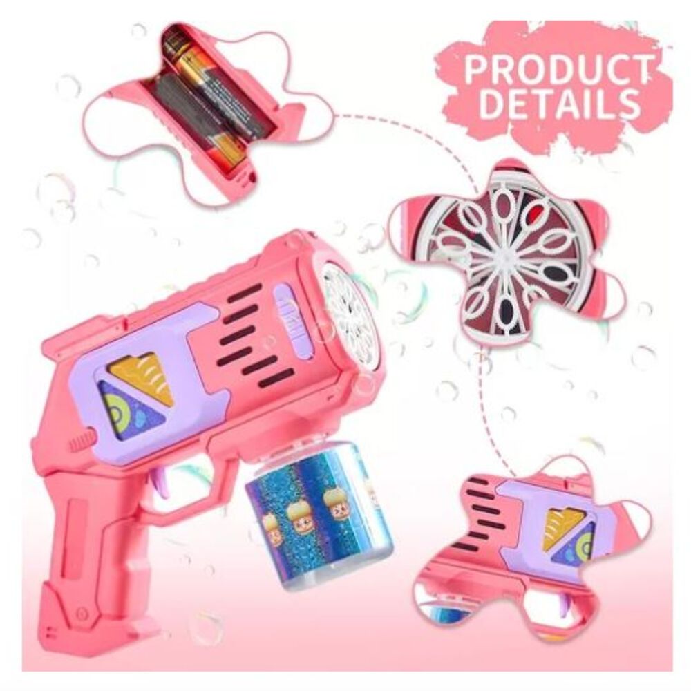 Pistola Lanza Burbujas Con Lucesrosado image number 1.0