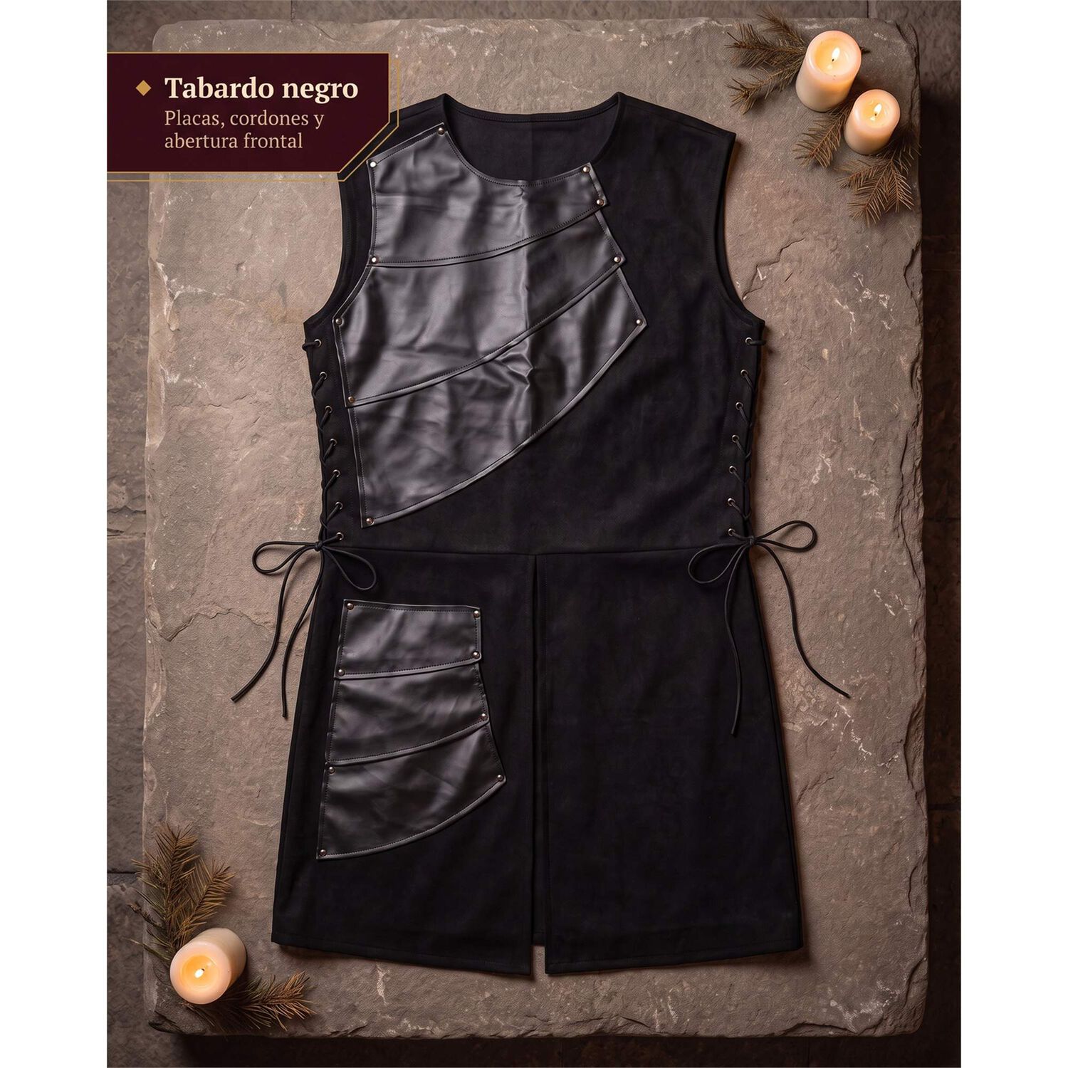 Traje Vestido T&uacute;nica Disfraz Medieval Celta Vikingo image number 67.0