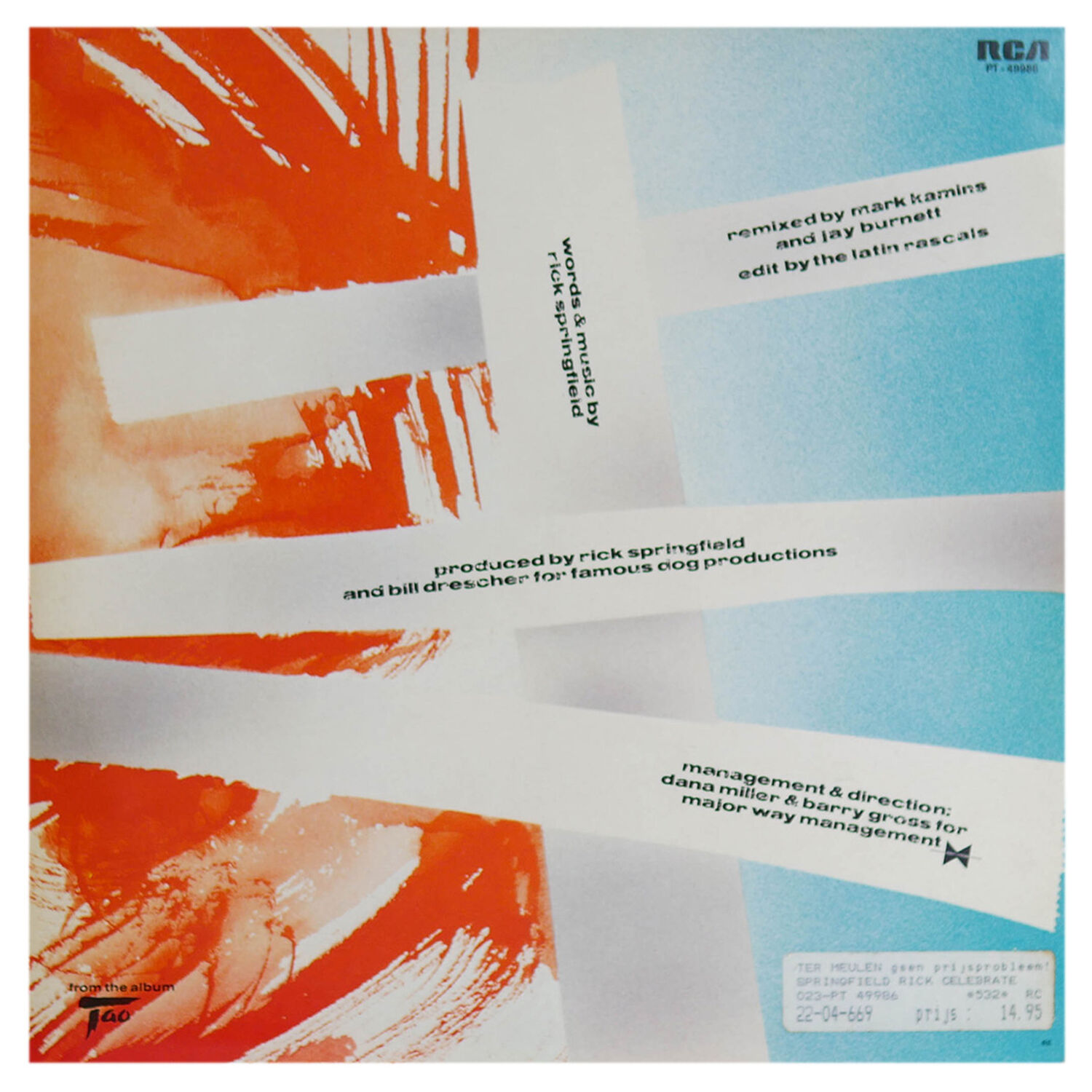 Rick Springfield - Celebrate Youth (special Dance Mix) | 12" Maxi Single Usado image number 1.0