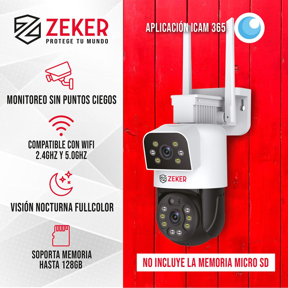 Camara De Seguridad 5g Zeker Doble 4mp Exterior Impermeable image number 1.0