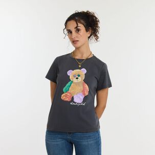 Polera Print Animales Manga Corta Cuello Redondo Mujer Freedom