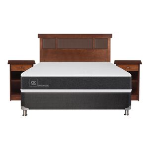 Box Spring Cic Ortopedic / 2 Plazas / Base Normal + Set De Maderas