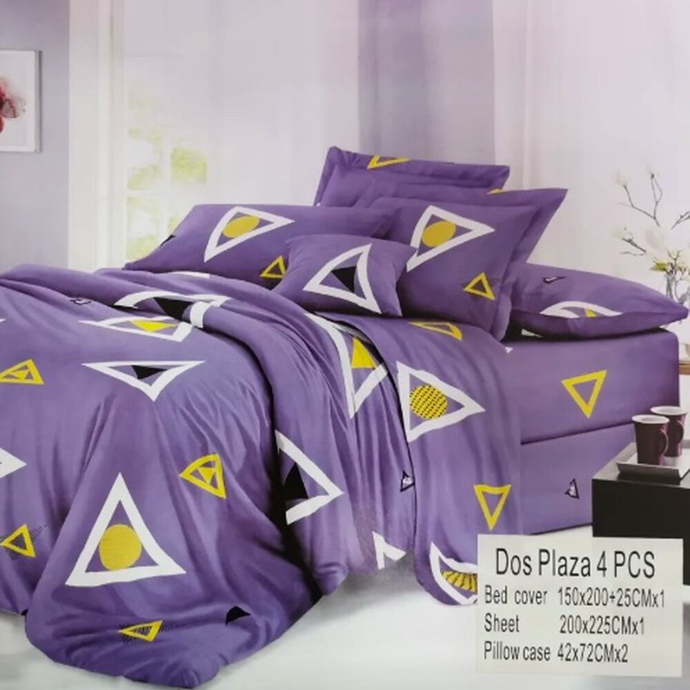 Juego De S&aacute;banas 2 Plazas Morado 4 Piezas image number 0.0