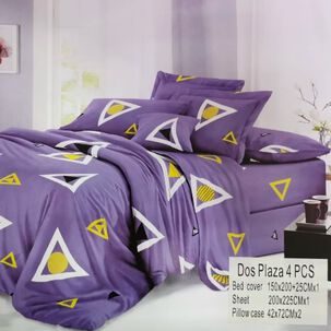 Juego De S&aacute;banas 2 Plazas Morado 4 Piezas