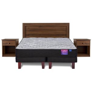 Cama Europea Flex Therapedic Plus / 2 Plazas / Base Dividida + Set De Maderas