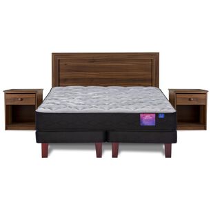 Cama Europea Flex Therapedic Plus / 2 Plazas / Base Dividida + Set De Maderas