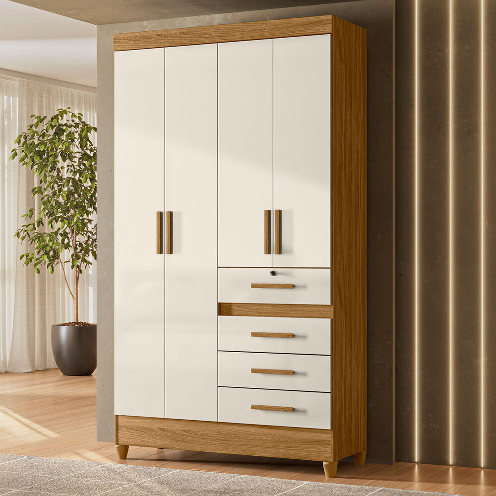 Closet Venecia 4 Puertas 4 Cajones Freijo Off White image number 0.0