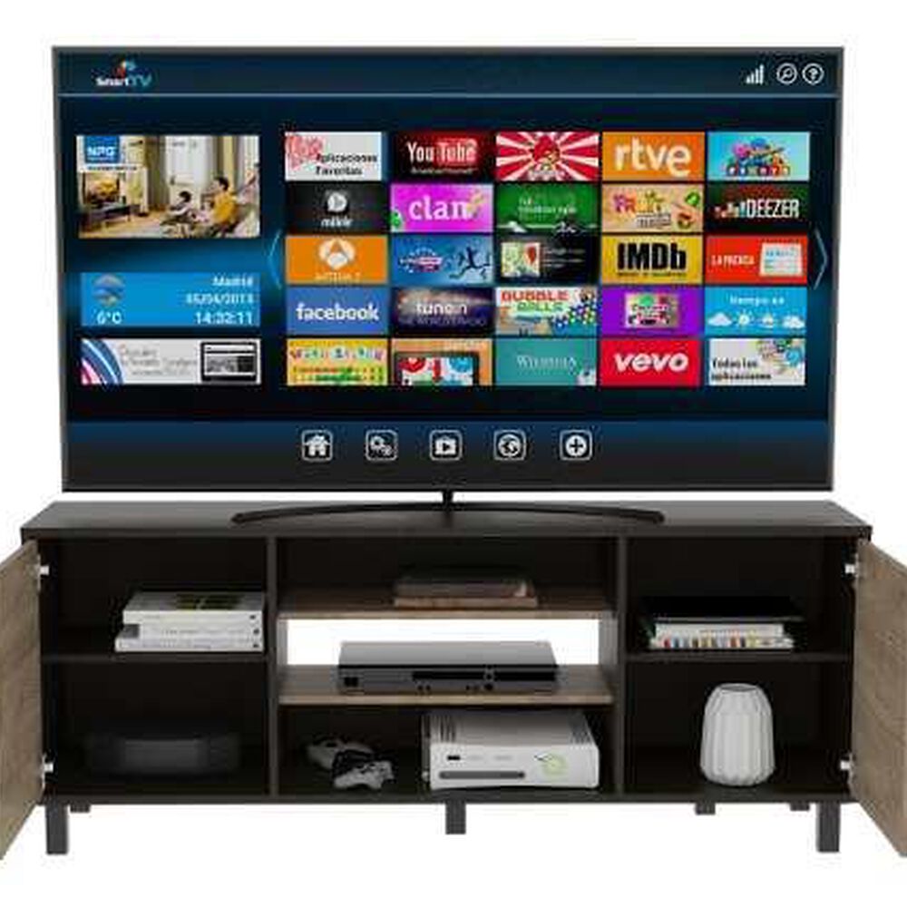 Rack Tv 65 Wengue/miel 61cm X 155cm X 39cm - Tuhome image number 4.0