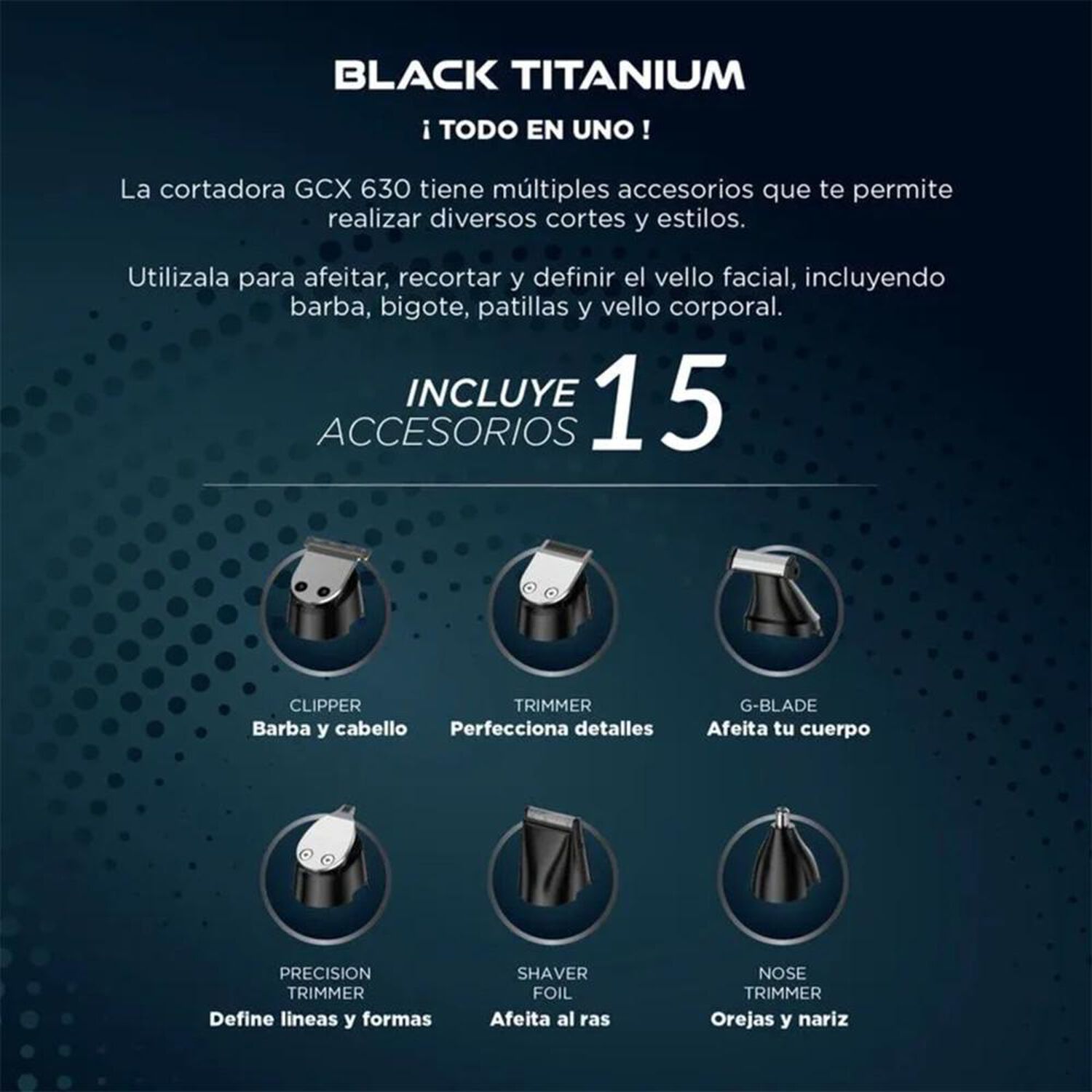 Corta Pelo Gama GCX 630 Black Titanium image number 2.0