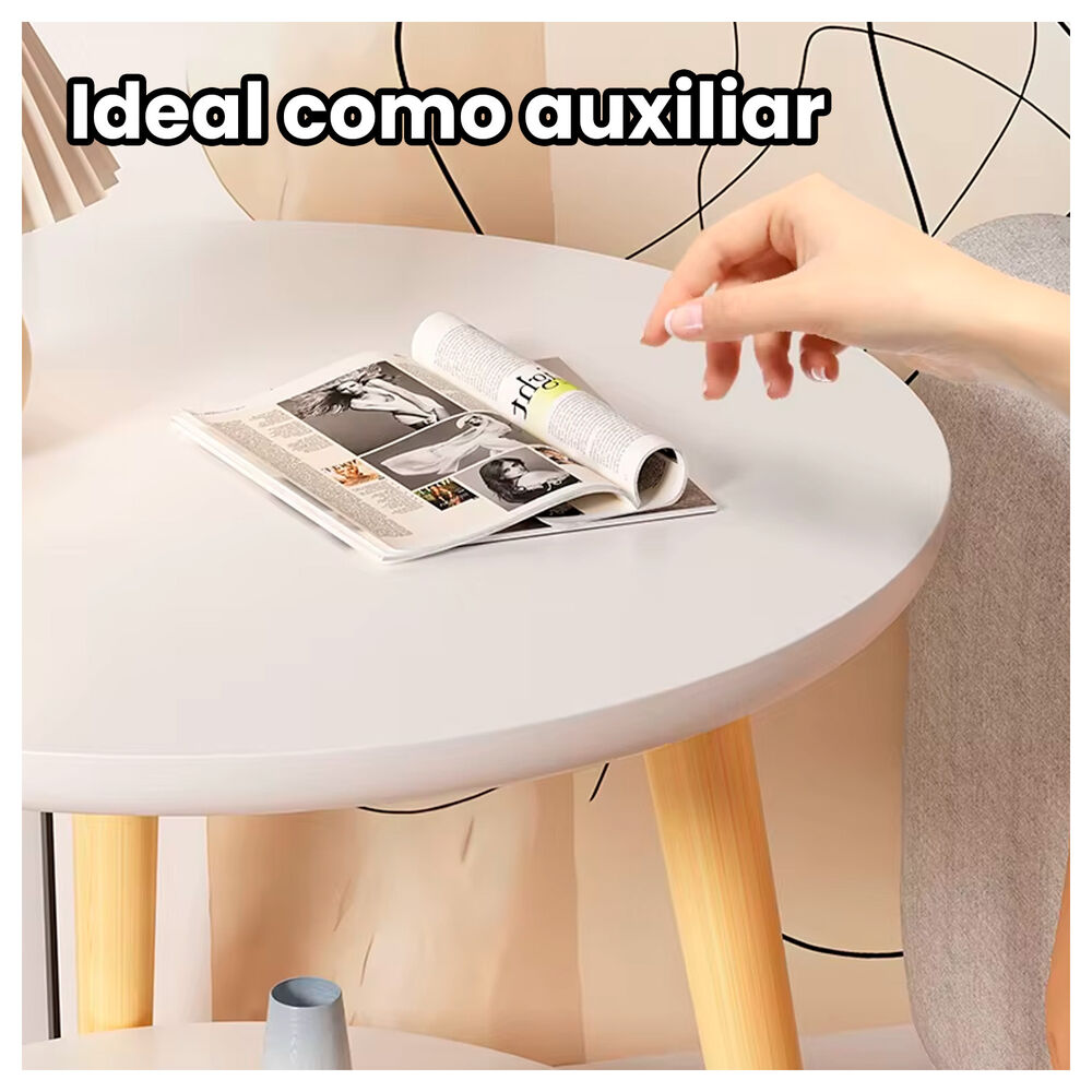 Mesa De Centro Blanca Con Doble Nivel Organizaci&oacute;n Y Estilo Para Tu Hogar image number 3.0