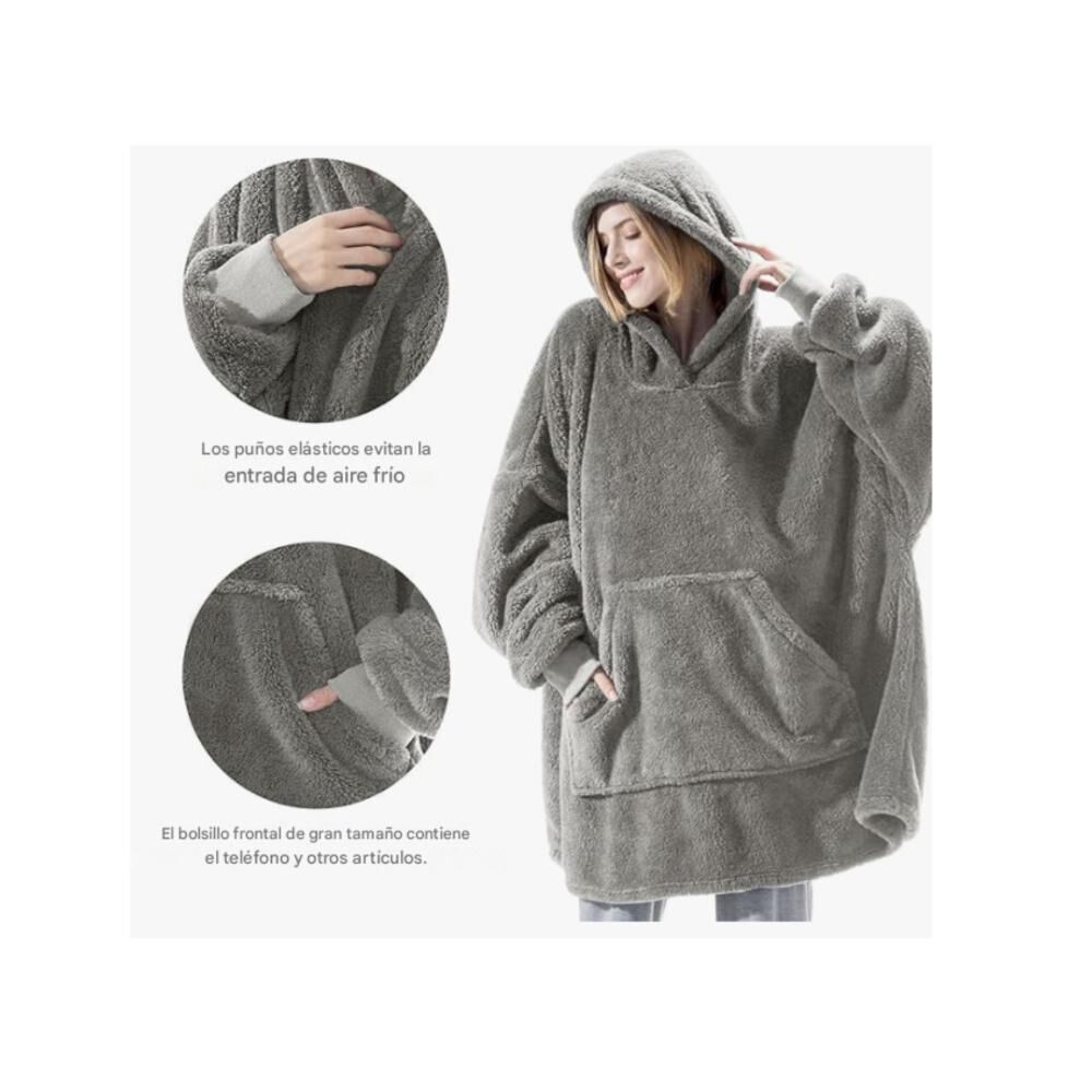 Poleron Felpa Con Capucha Manta Polar Bata Frazada Inviern image number 18.0