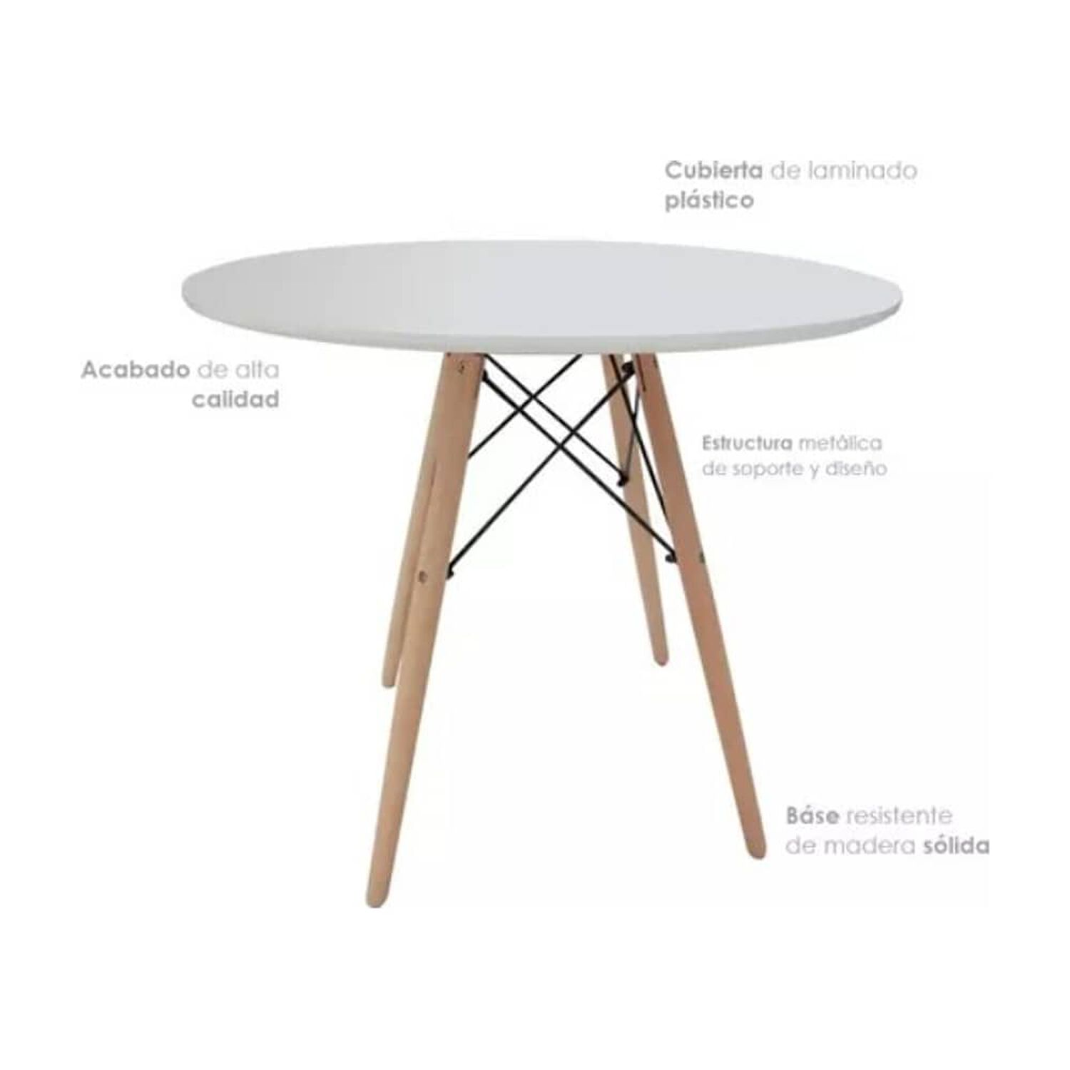 Mesa Eames Redonda 120cm Blanca image number 2.0