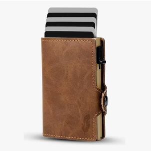 Billetera De Cuero Con Tarjetero Cafe