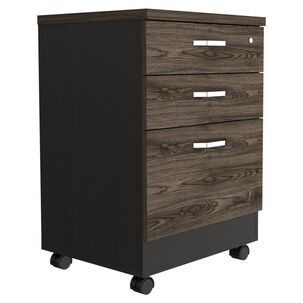 Cajonera Con Ruedas Fm-003n Negro Y Caf&eacute; Oscuro