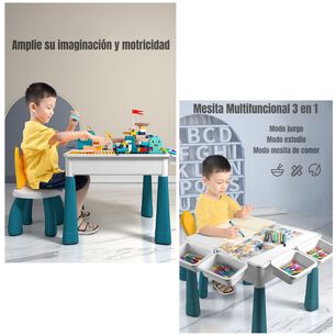 Mesa De Bloques 209 Piezas Y 1 Silla Lubabycas
