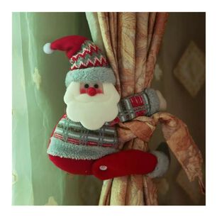 Mu&ntilde;eco Adorno De Navidad Para Cortina Santa