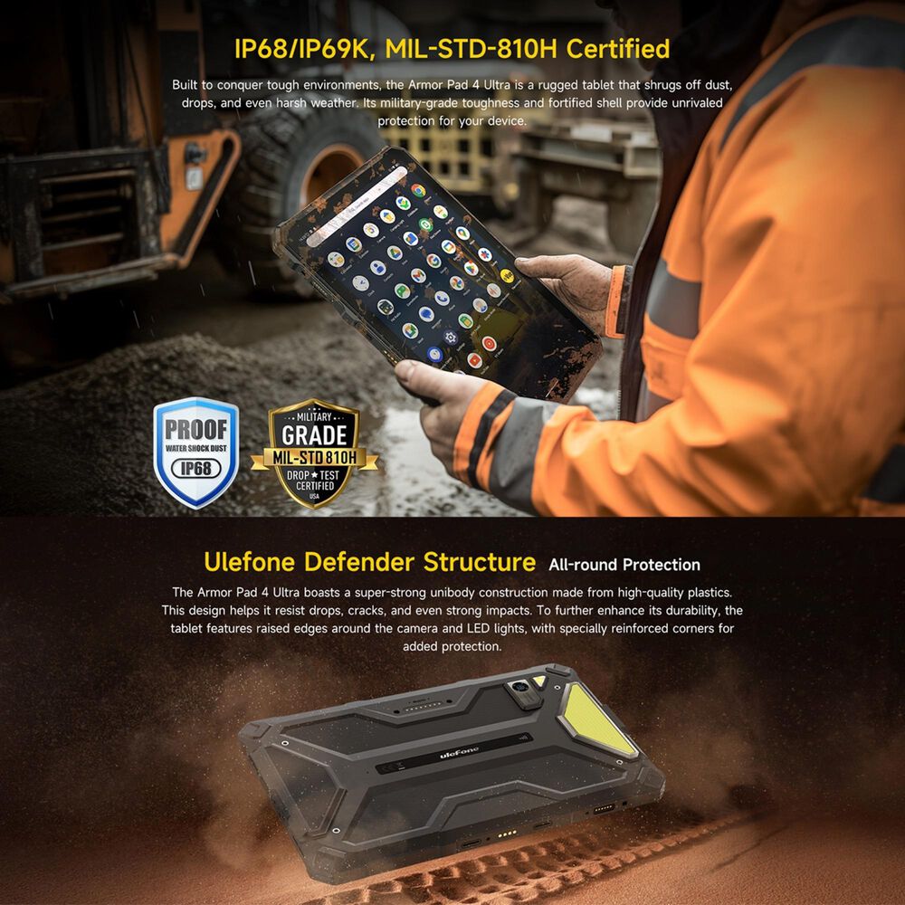 Ulefone Armor Pad 4 Ultra - Tablet Rugged 10.36" 5g, 8gb Ram, 256gb - Resistencia Extrema image number 2.0