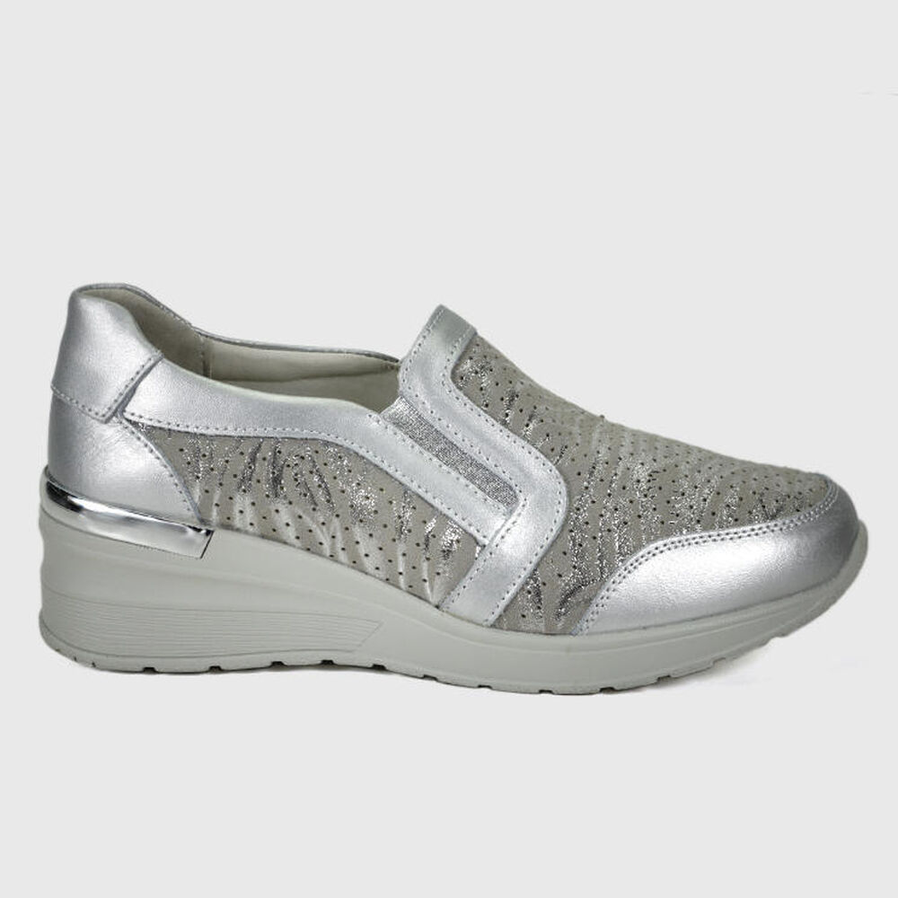 Zapatilla Cuero Josefina Plateado image number 2.0