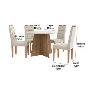 Juego De Comedor Yardas Capri / 4 Sillas