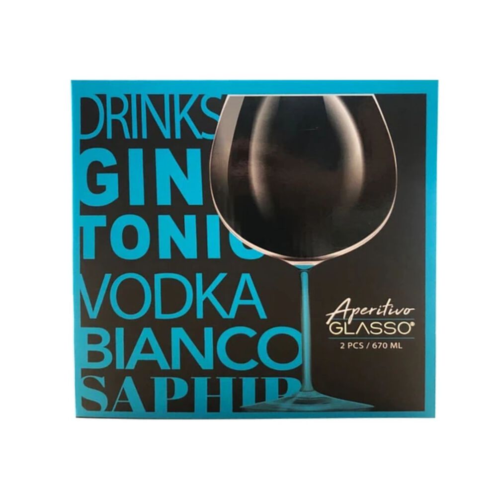 Set 2 Copas Aperitivo Cristal Celeste 670ml Cocktail Glasso image number 0.0