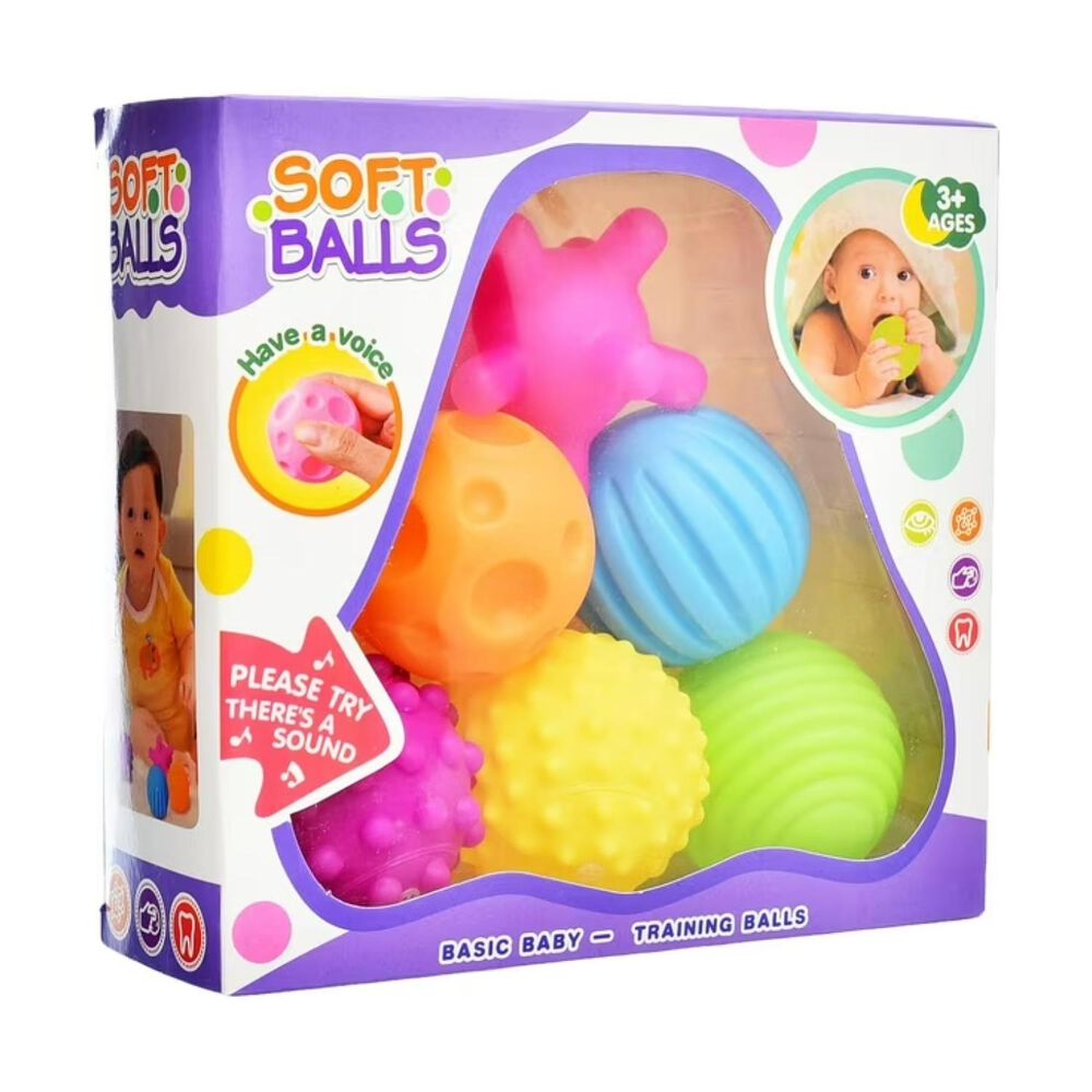 Pack 6 Pelotas Sensoriales Texturizadas Para Bebes image number 2.0