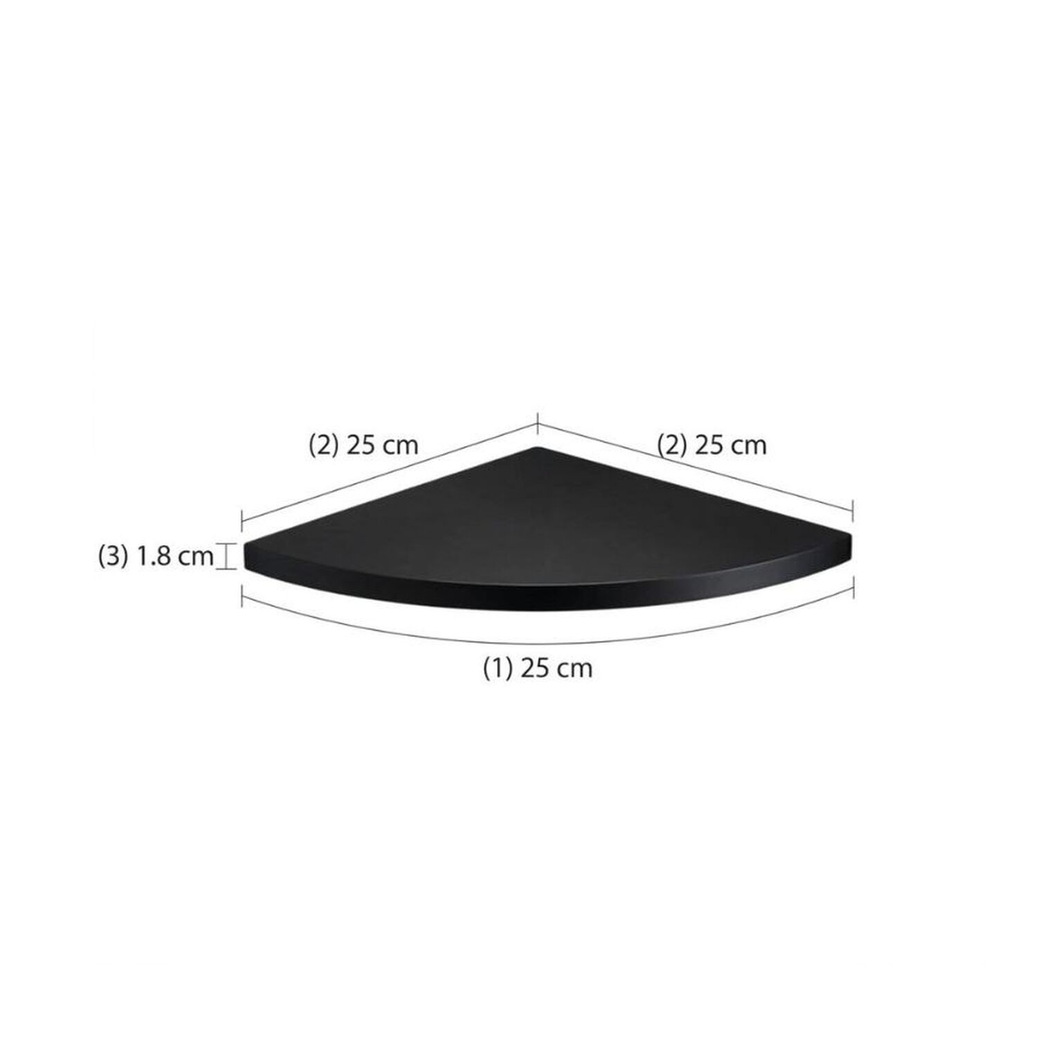 Repisa Flotante De Esquina Curva Minimalista Negra 25cm image number 4.0